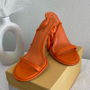 Vibrant Orange Women's Heels by Miim